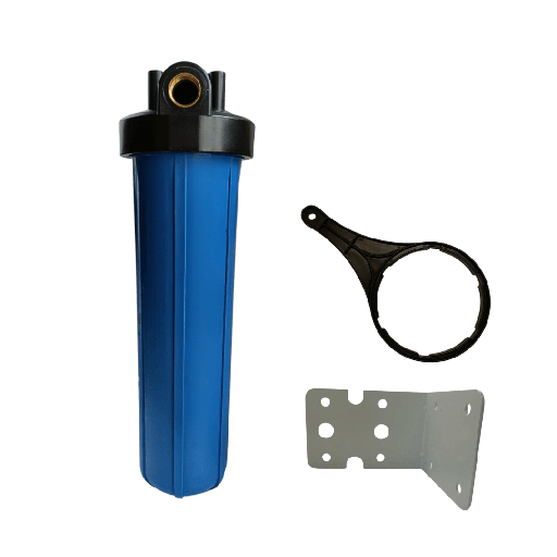 [1642164058893] CARCASA BIG BLUE 4,5X20 CONEXION 1" ROSCA METÁLICA CON SOPORTE (WE LOVE WATER / CN 4.5X20 CONEXION 1 ROSCA METALICA)